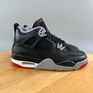 Nike Air Jordan 4 Retro Bred Reimagined GS Size 4Y Shoes‎ Black Red FQ8213-006